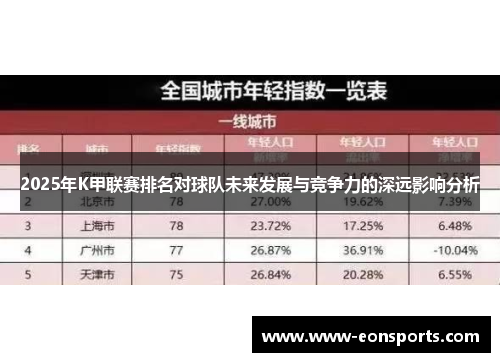 2025年K甲联赛排名对球队未来发展与竞争力的深远影响分析