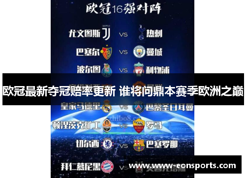 欧冠最新夺冠赔率更新 谁将问鼎本赛季欧洲之巅